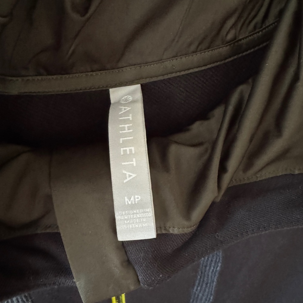 NWOT Athleta Radiant Hybrid Dress Oversized Hoodie Ancient Forest / Black MP - Picture 7 of 9